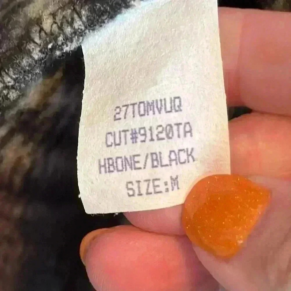 Vintage Talbots Jacket Womens M Black Plaid Faux Fur Collar Full Zip - Picture 4 of 5